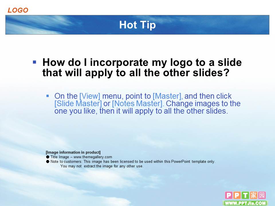 大自然主题PPT模板（蓝色天空）