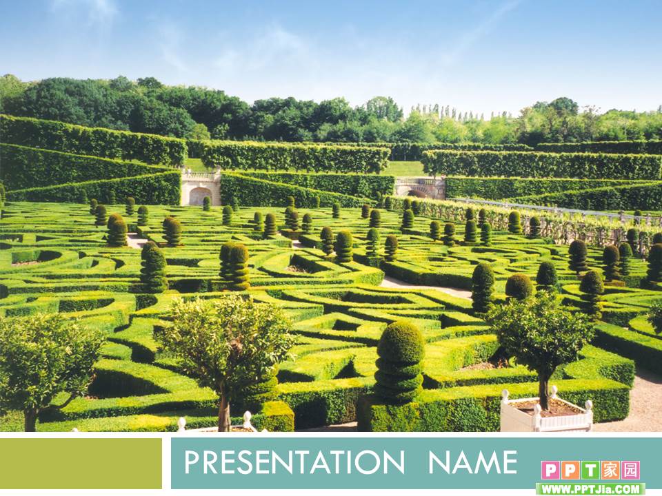 自然风景PPT模板：绿色的艺术