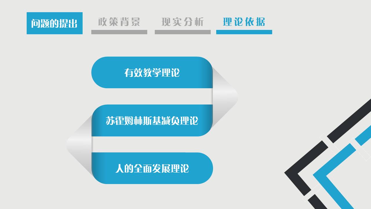 蓝黑色块学术讨论答辩PPT模板