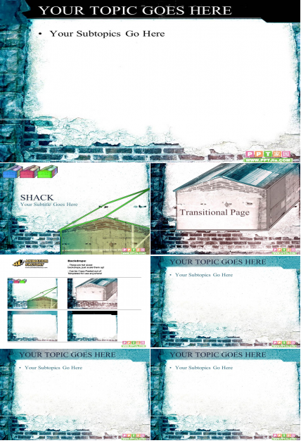 PowerPoint模板：简陋木屋-家庭生活