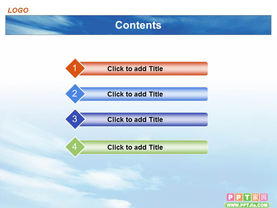 大自然主题PPT模板（蓝色天空）