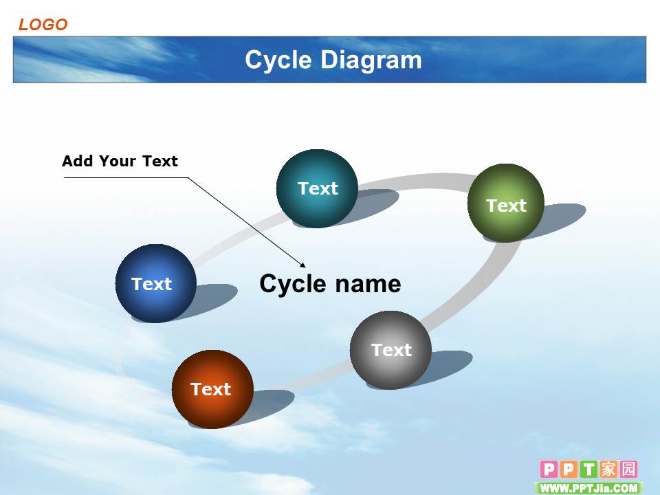 大自然主题PPT模板（蓝色天空）