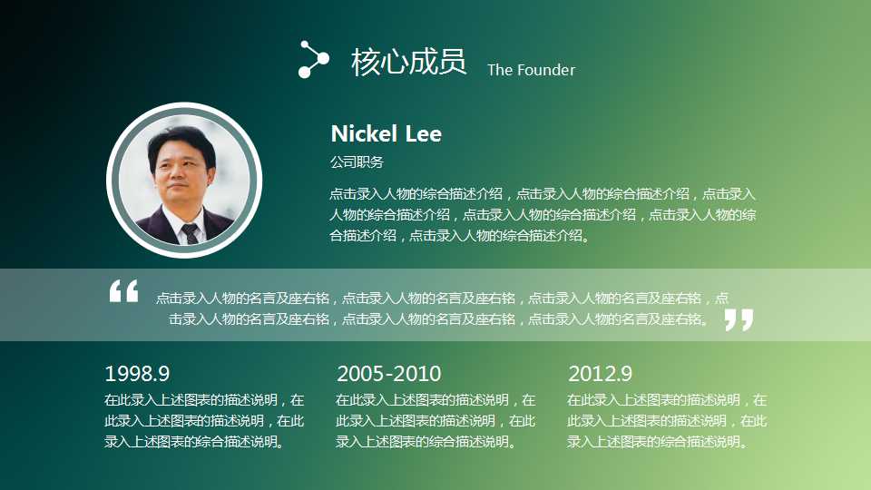 绿色渐变简洁年会PPT模板