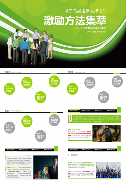 绿色清新卡通商务文物企业中高层领导培训PPT模板