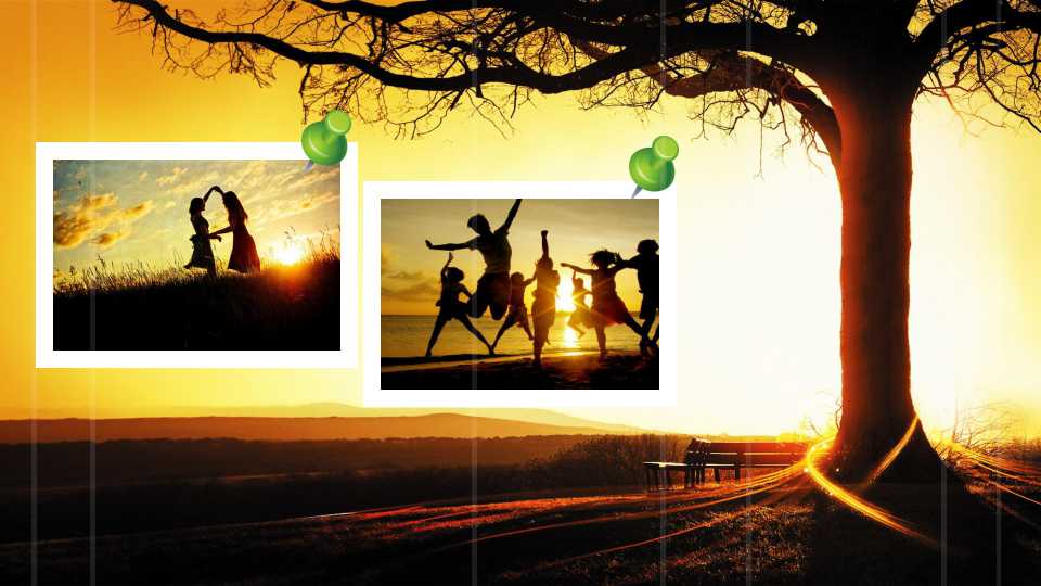 复古老照片落叶操场致青春PPT模板