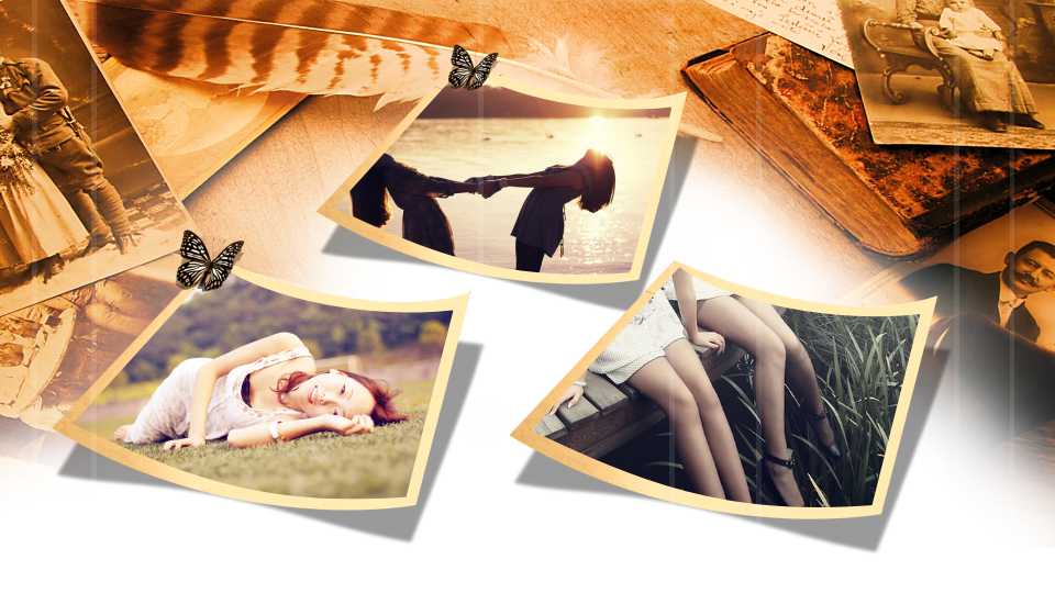 复古老照片落叶操场致青春PPT模板