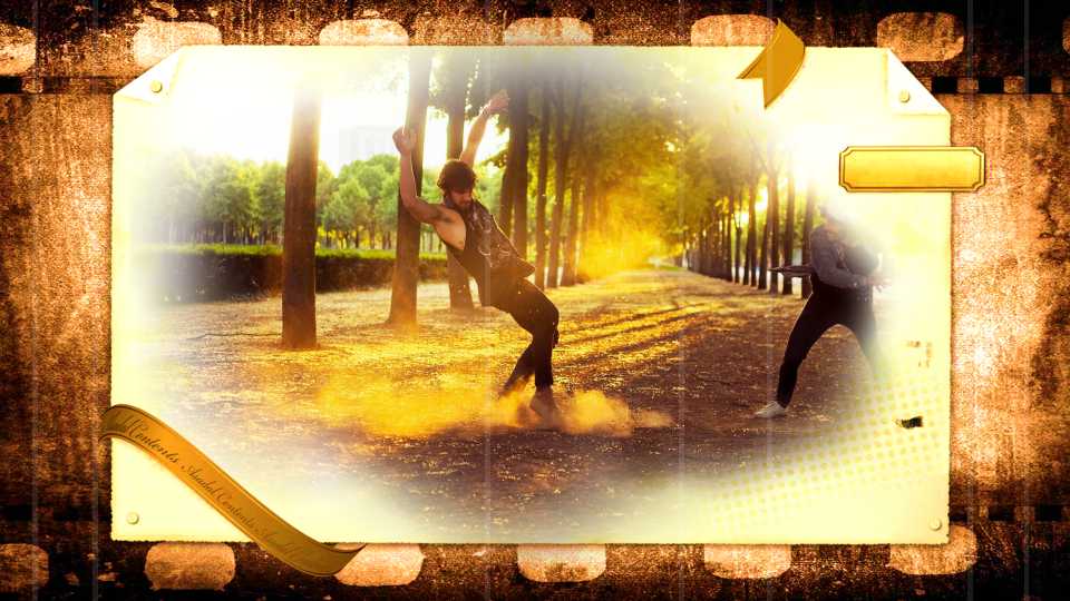 复古老照片落叶操场致青春PPT模板