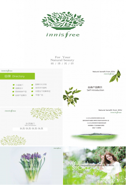 悦诗风吟韩国化妆品美容PPT模板