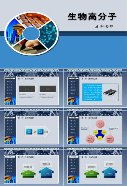 简约生物类教育培训PPT模板