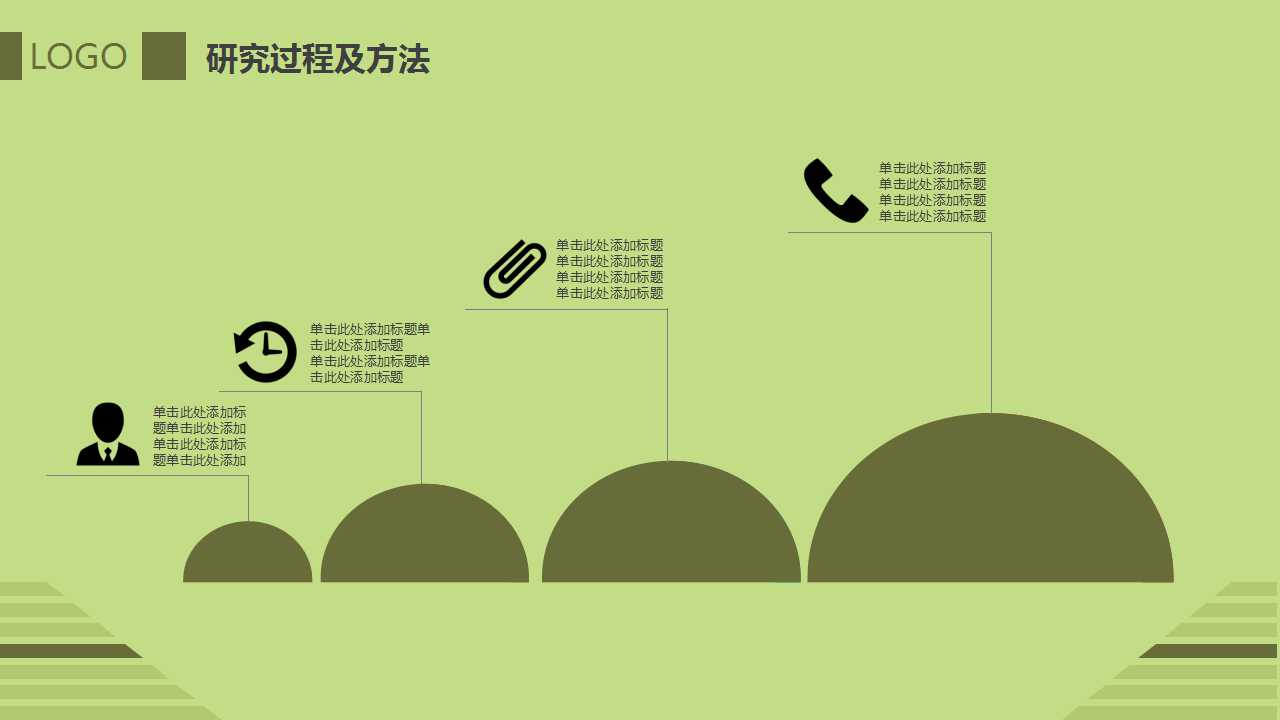 绿色背景清新清爽通用PPT模板