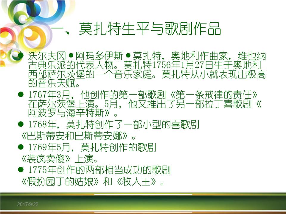 介绍音乐家莫扎特ppt模板