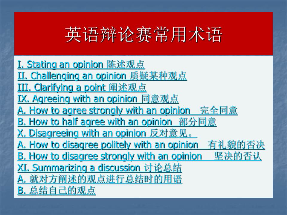 英语辩论赛ppt模板