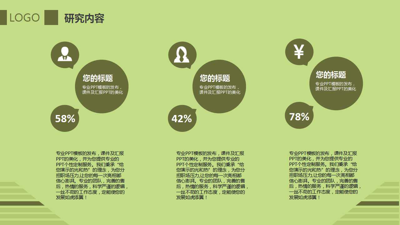 绿色背景清新清爽通用PPT模板