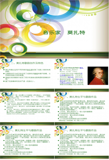 介绍音乐家莫扎特ppt模板