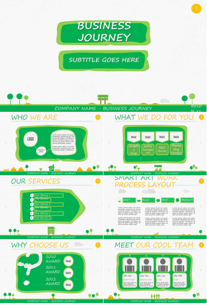 绿色清新通用清爽PPT模板