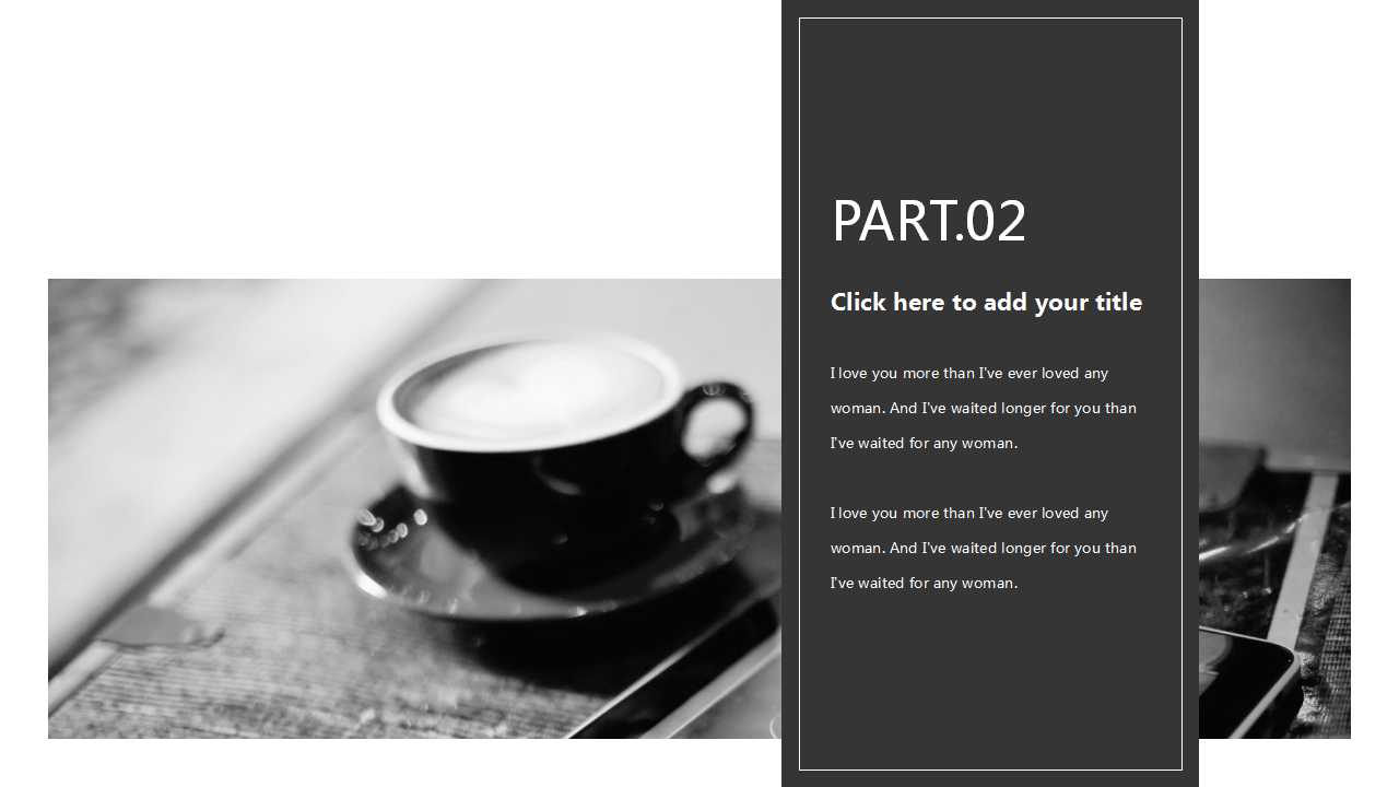 黑白文艺素雅创意设计PPT模板