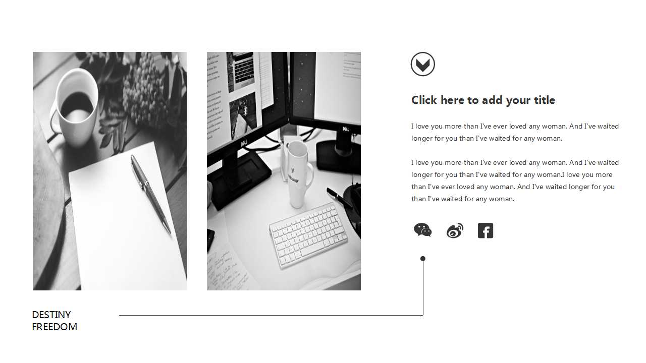 黑白文艺素雅创意设计PPT模板