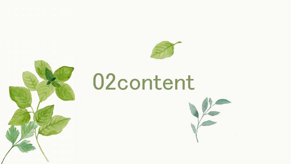 绿色叶子清新动态水彩清爽PPT模板