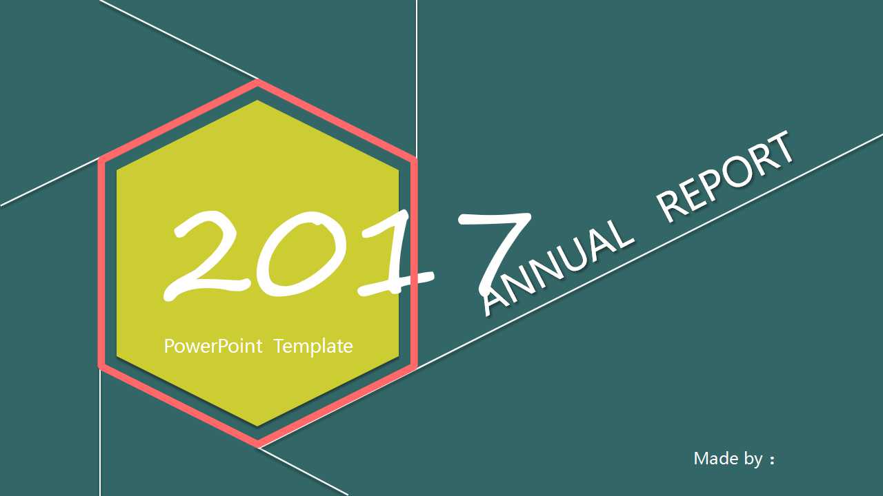 简洁线条扁平化商务通用PPT模板