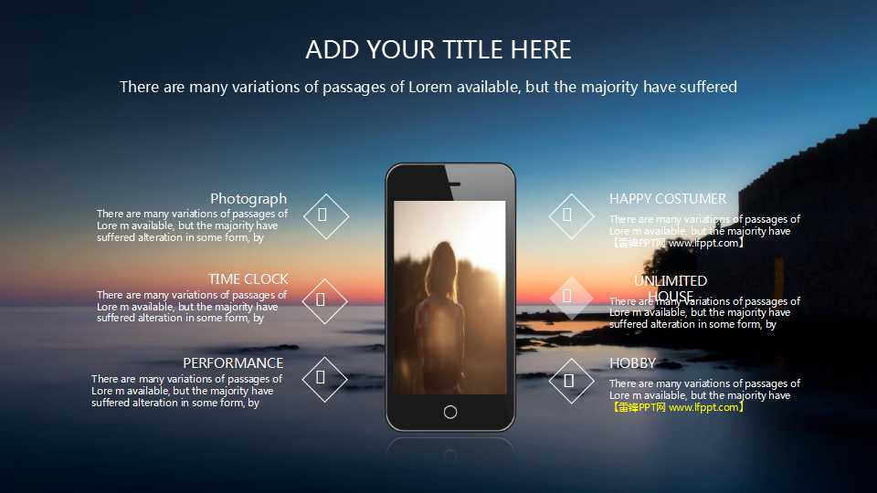 ios风格虚化背景简约PPT模板