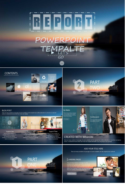 ios风格虚化背景简约PPT模板
