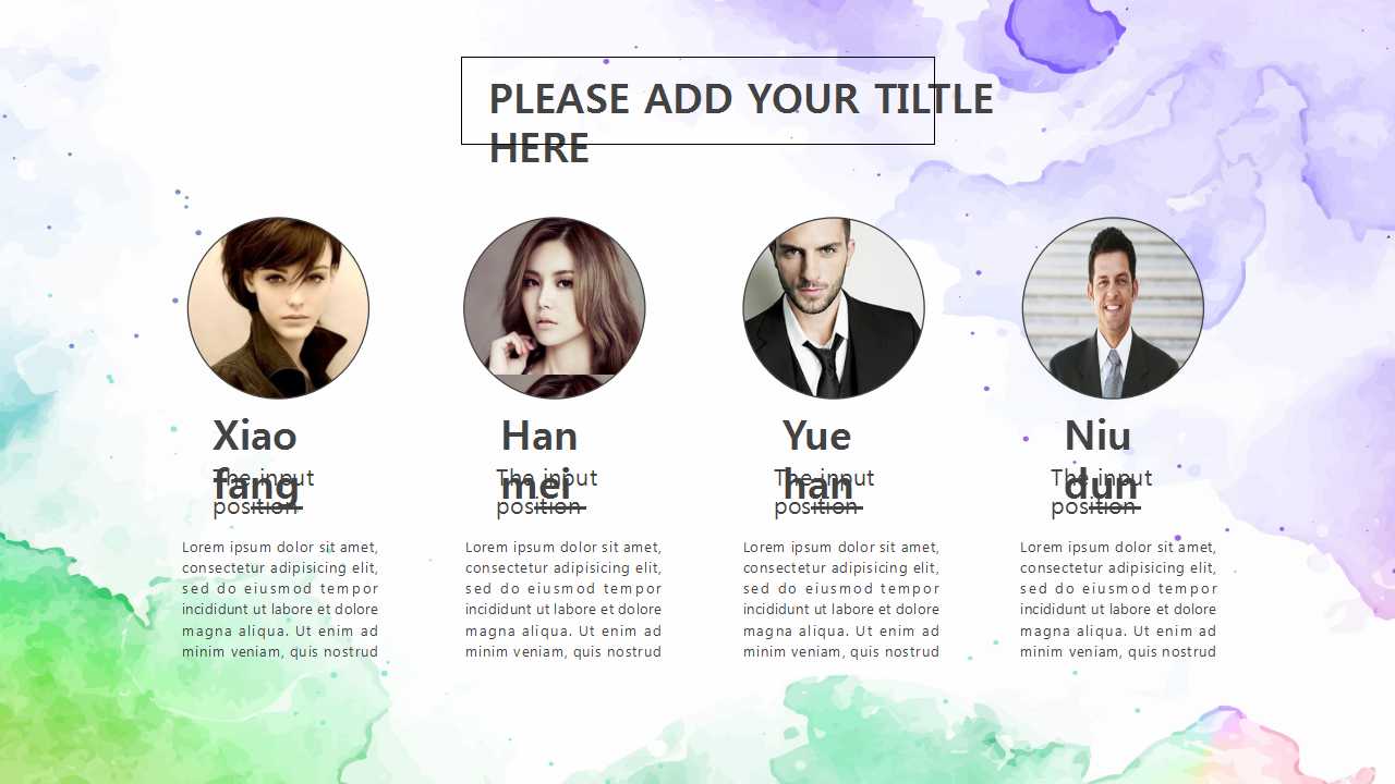 手绘花鸟水彩企业活动策划商业PPT模板