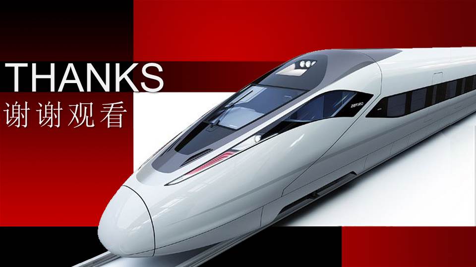精美动车高铁和谐号背景的交通幻灯片模板