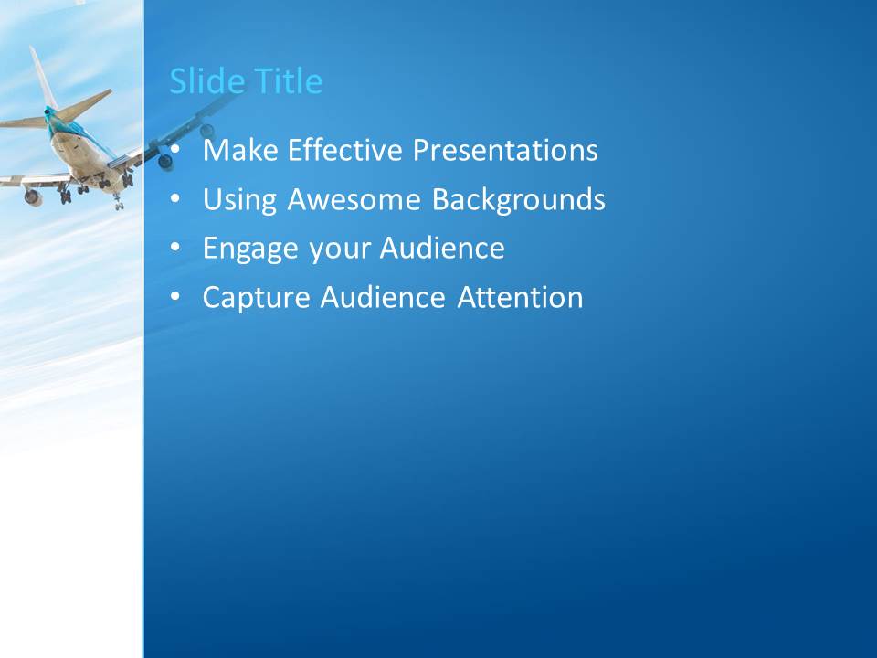 翱翔于天空的飞机背景的幻灯片模板
