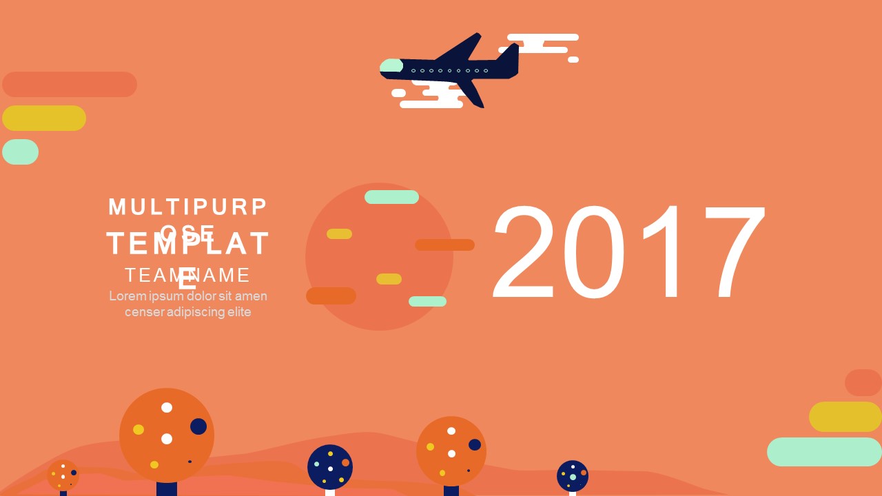 橙色卡通可爱PPT模板