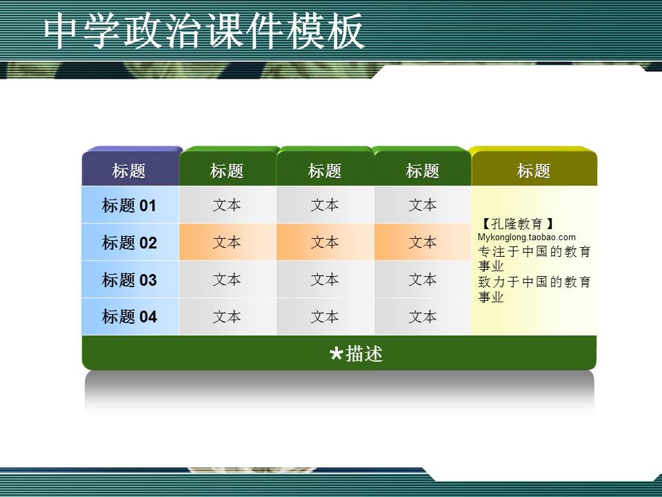政治教学课件ppt模板