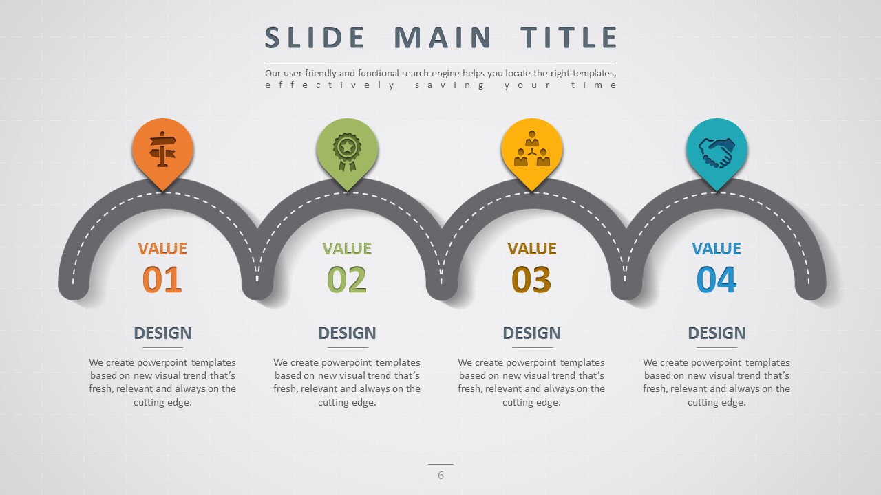 创意卡通公路主题设计PPT模板