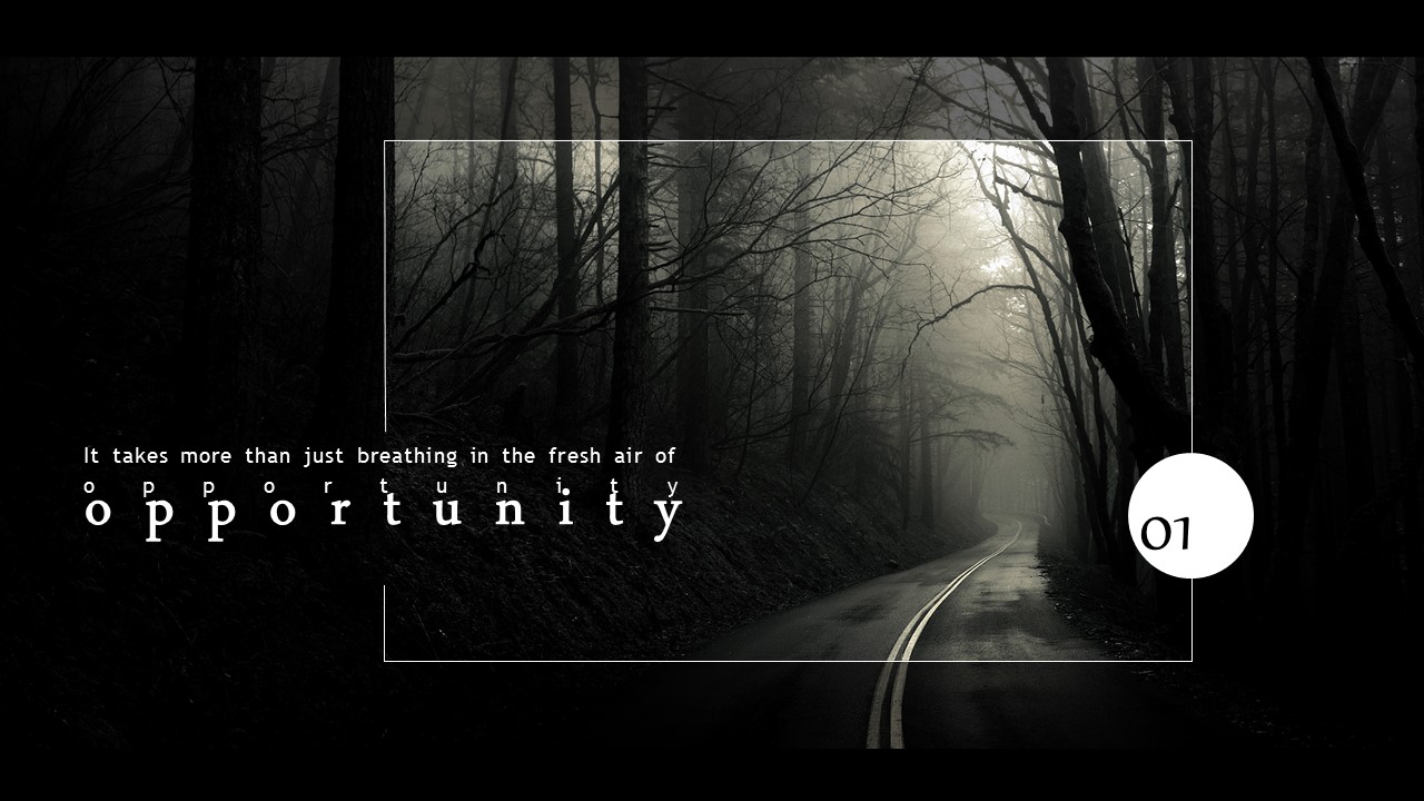 时尚杂志风黑白简约国外PPT模板