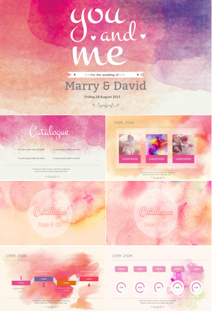 唯美梦幻水彩艺术精品PPT模板