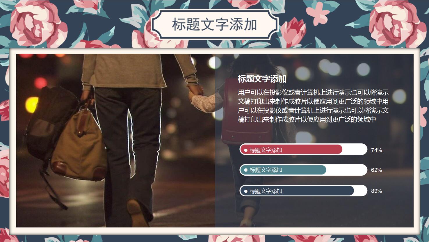 水彩花朵通用ppt模板