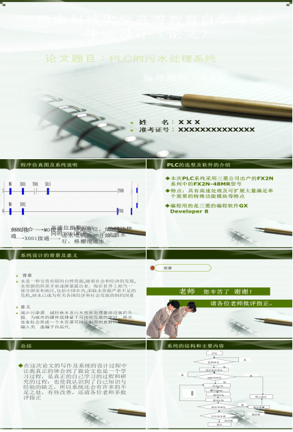 plc毕业答辩ppt模板