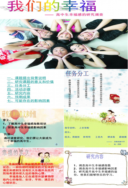 高中研究报告ppt模板