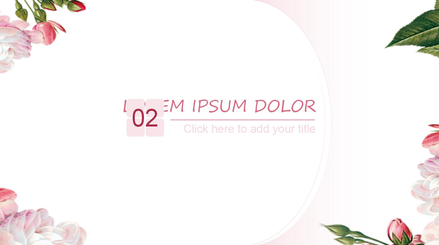 水墨花卉淡雅通用汇报PPT模板