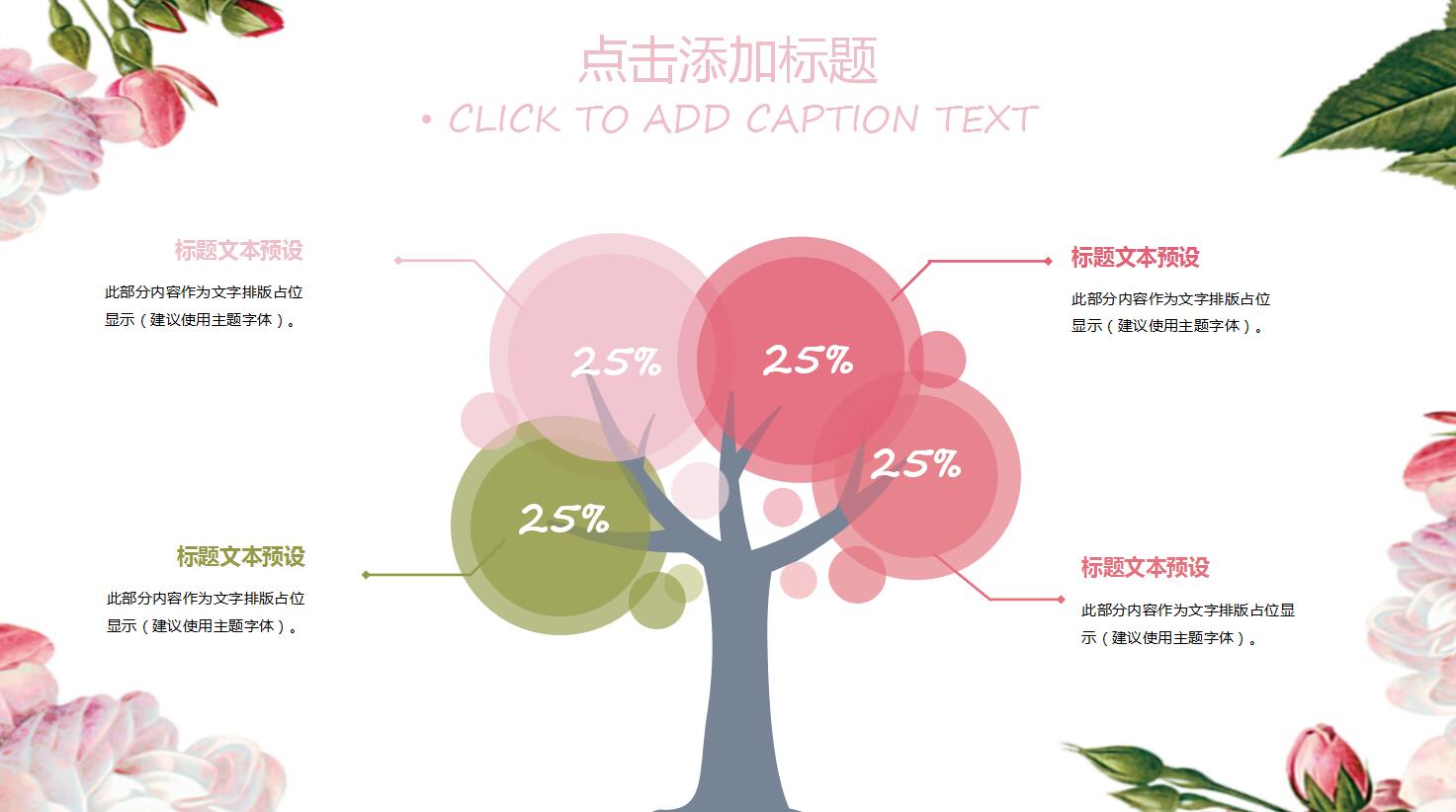水墨花卉淡雅通用汇报PPT模板