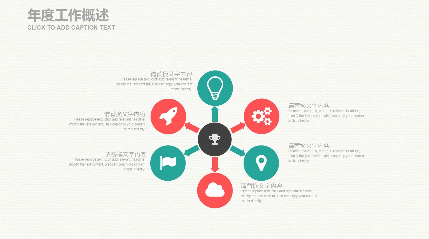 花环小清新工作汇报ppt模板