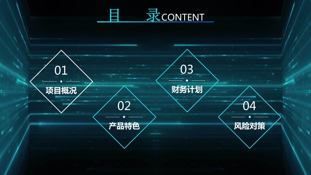 科技创业计划书PPT模板