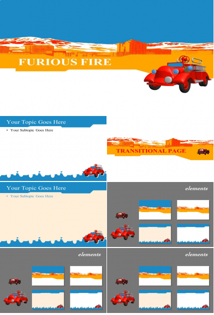 卡通汽车PPT模板