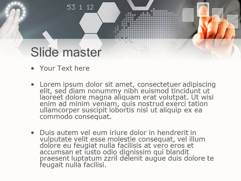 手指方块背景的科技ppt模板