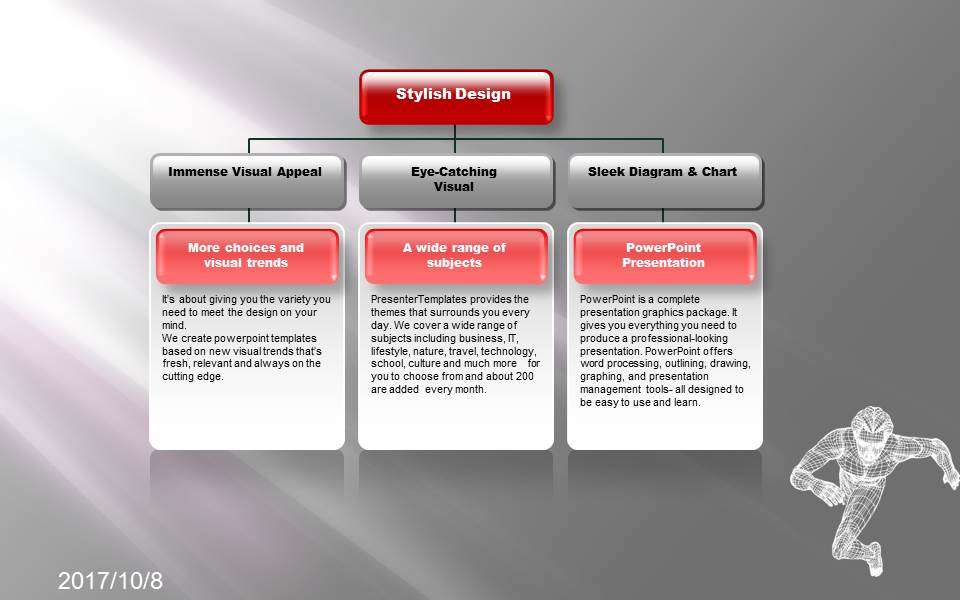灰色曲线背景的抽象科技PPT模板