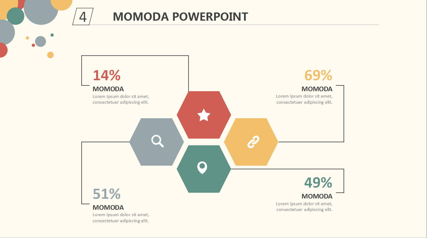 彩色圆圈简约通用ppt模板