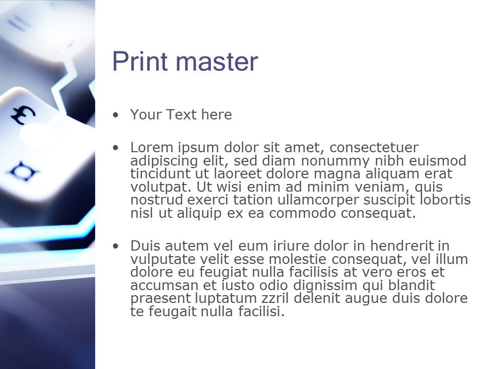 键盘与货币符号背景的电子商务PPT模板