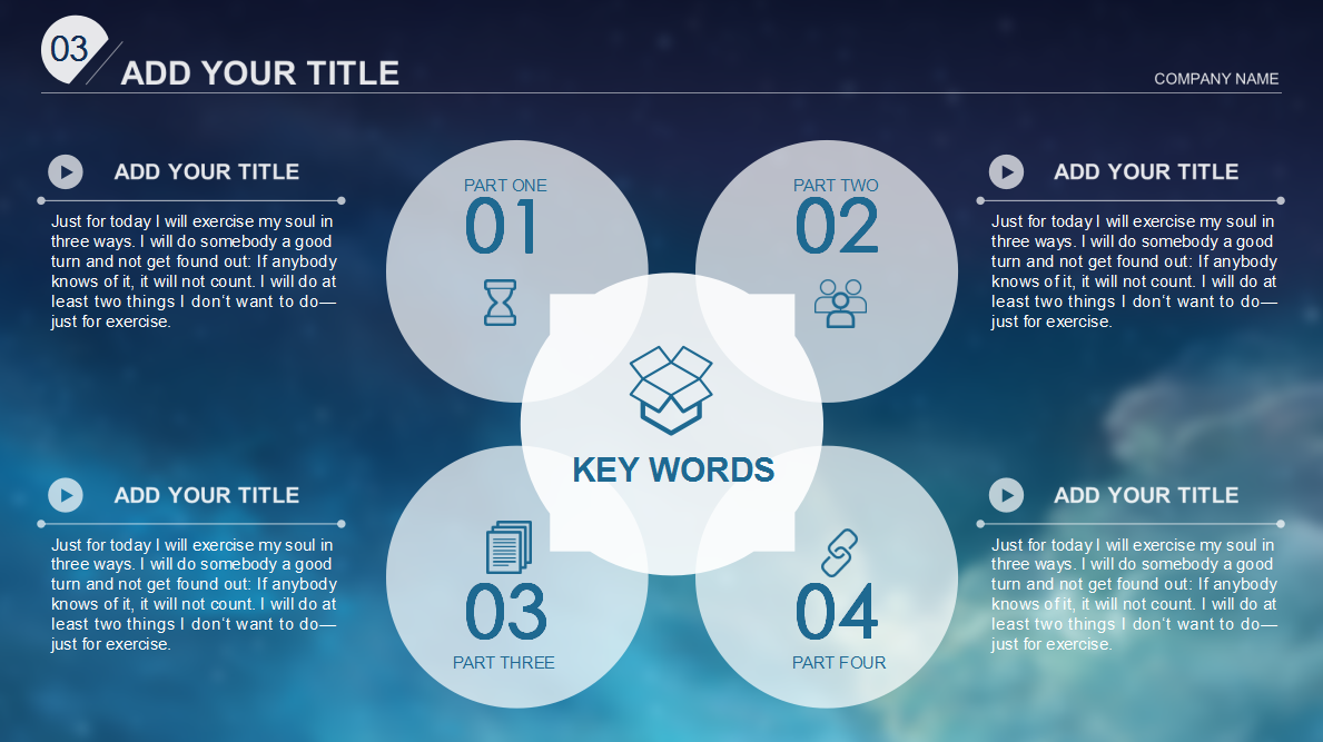 蓝色简约ios风商务动态ppt模板