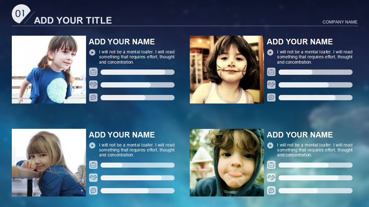 蓝色简约ios风商务动态ppt模板