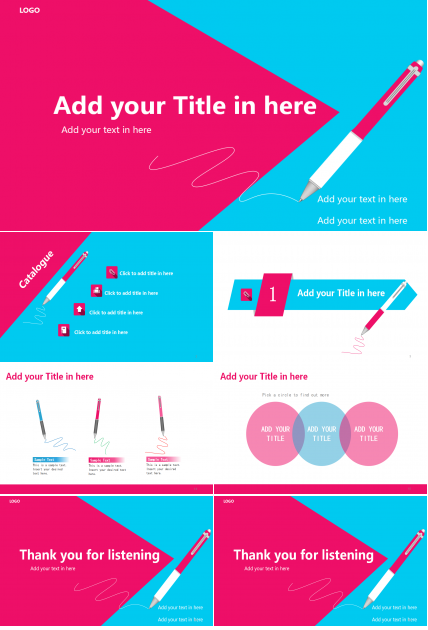 简约时尚彩色主题商务ppt模板