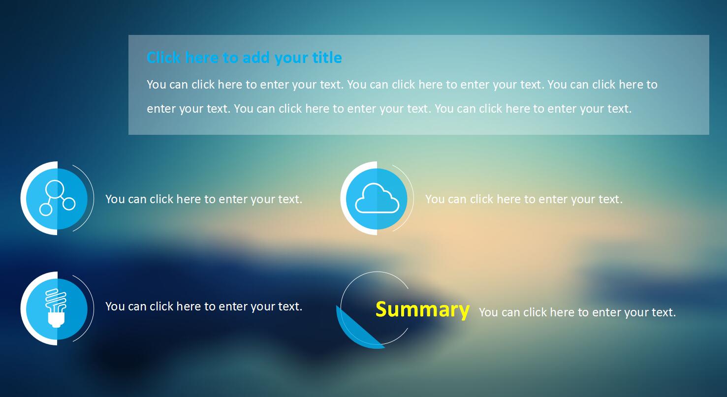 蓝色清新简约创意ios扁平风工作计划汇报ppt模板