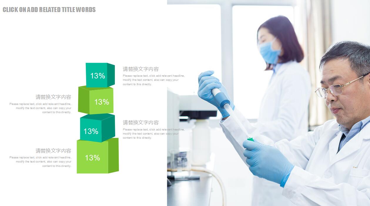淡绿色清爽医疗实验研究报告ppt模板